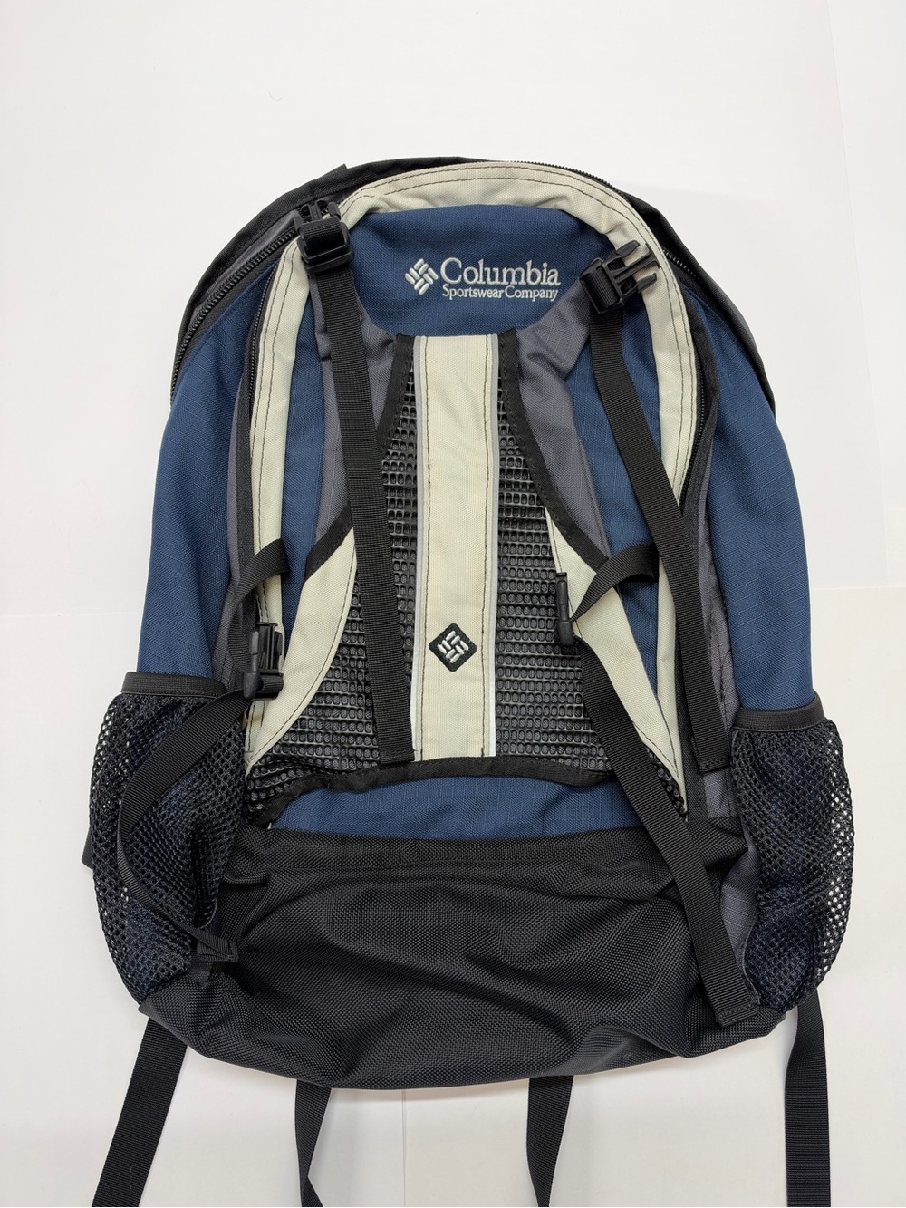 Columbia Men's Navy Blue and Black Backpack with Light Gray Accents